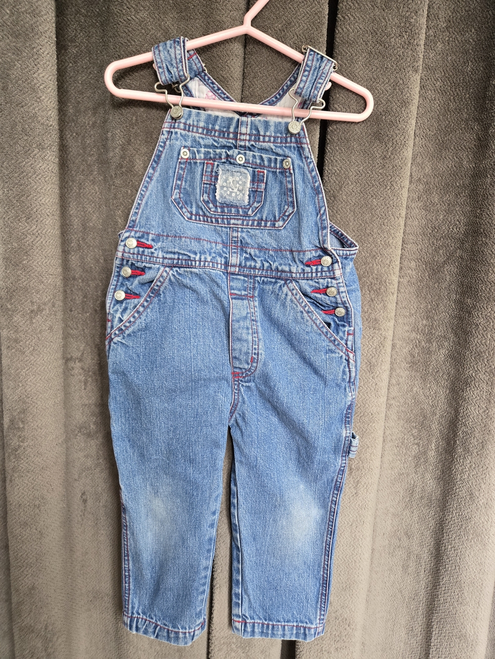 Vintage Kids Blue Denim Overalls with Adjustable Straps